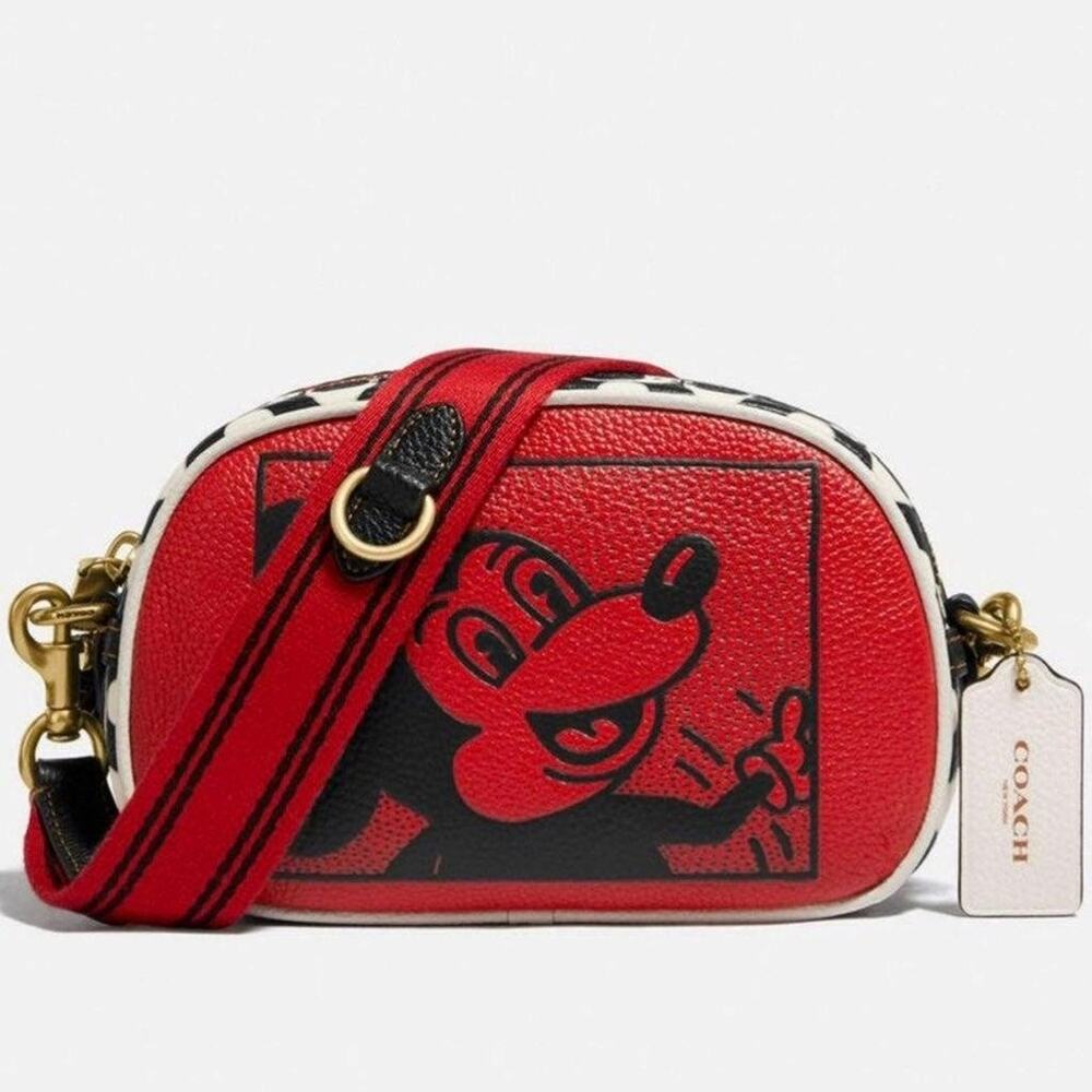 nwt Disney Mickey Mouse X Keith Haring Badge Camera Crossbody (pu900
